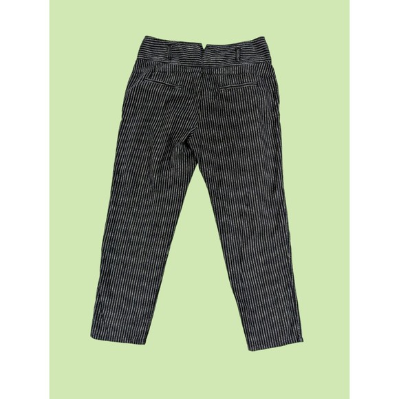 Sundance Amelia Trouser 14 gray‎ Pinstripe High Waist Dress Pants Linen Blend - Picture 2 of 4